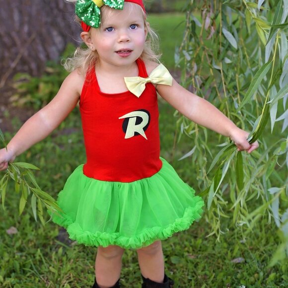 Robin Superhero Toddler Girl Halloween Costume - Picture 1 of 8
